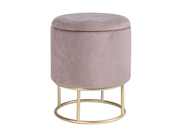 Design Hocker „Polina“ mit Stauraum Samt Lavendel, Gold Bizzotto