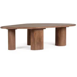 Couchtisch Sanat aus Mangoholz, Retro Chic Design, braun, 150 cm, organische Form