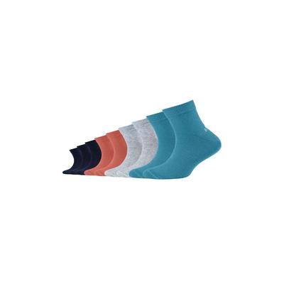 Kurzsocken S.OLIVER "9er Pack", Mädchen, Gr. 27-30, bunt (barrier reef), 80% Baumwolle, 17% Polyamid, 3% Elasthan, uni, Socken