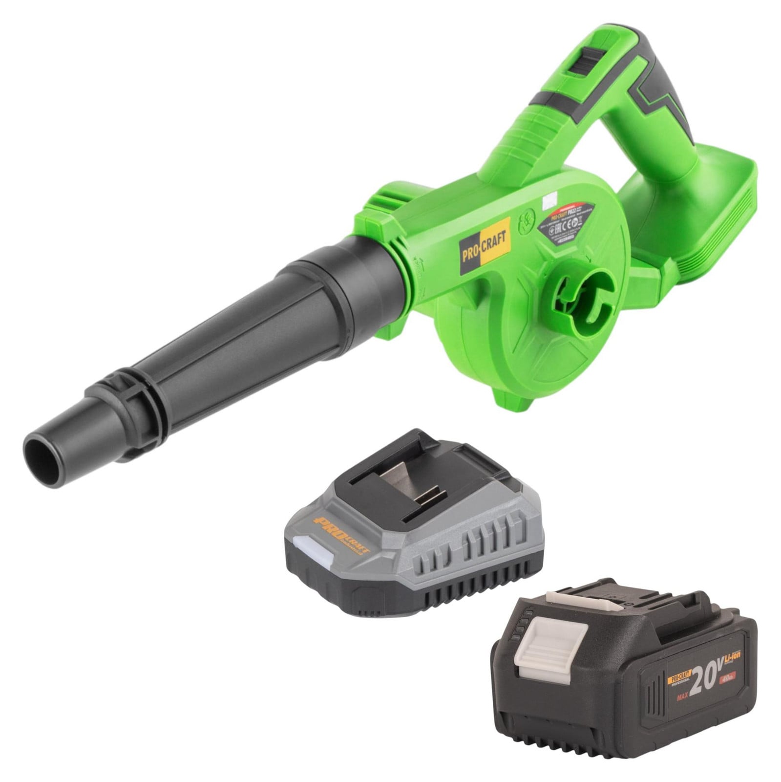 Procraft PB22bb Accu Bladblazer 20 V met 4,0 Ah Accu en Oplader