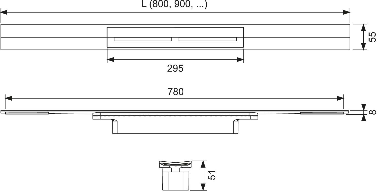 TECE TECEdrainprofile Duschprofil 100 cm