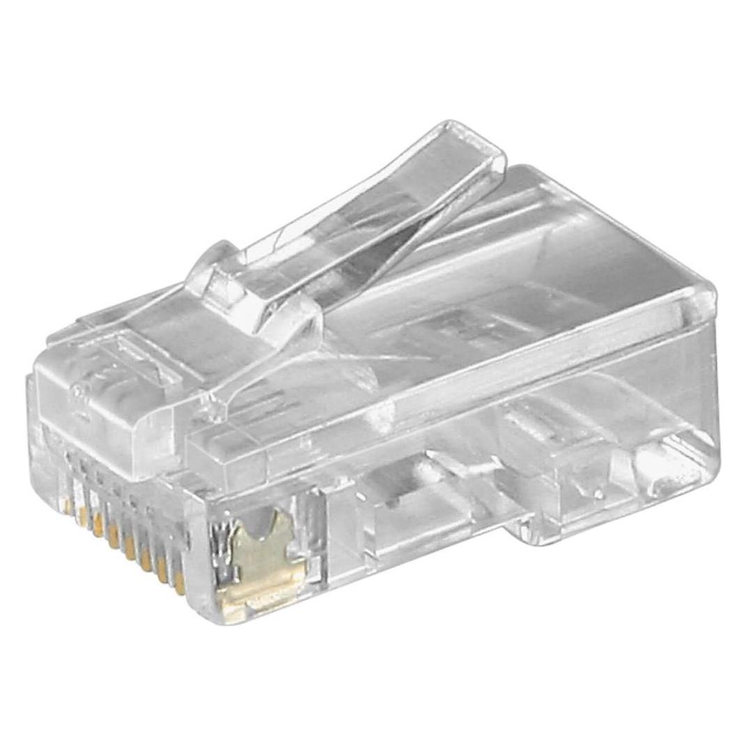 Goobay RJ45-Westernstecker fr Flachkabel, 8 polig, RJ45-Stecker(8P8C)- VPE: 10 (61929545)