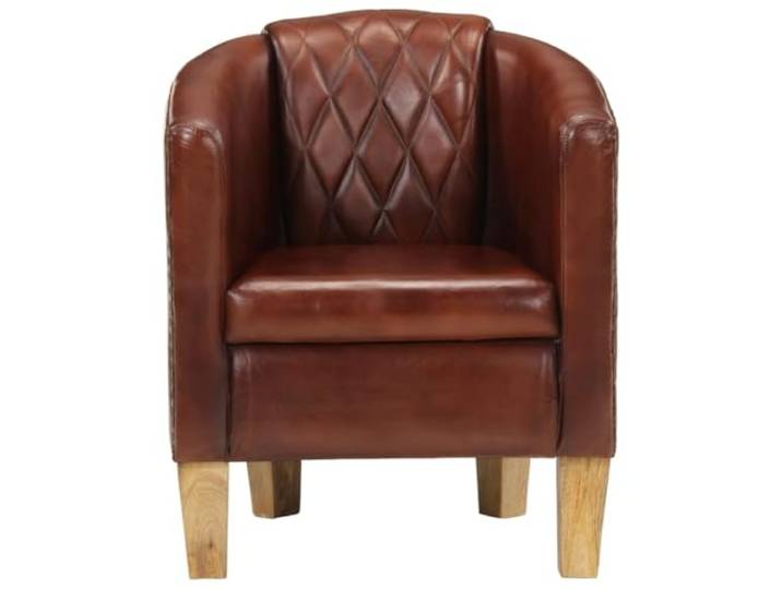 Clubsessel Braun Echtleder Massives Mangoholz-Gestell,dick gepolsterte Armlehnen,maximal 110 kg pro Sitzplatz