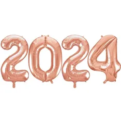 Folienballon 2025 Roségold Silvester