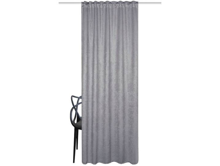 Vorhang HOME WOHNIDEEN SKILIO Gr. 1, grau, B:135cm H:245cm, Polyester, Gardinen, Vorhang, Kombibandschal SKILIO prägedruck