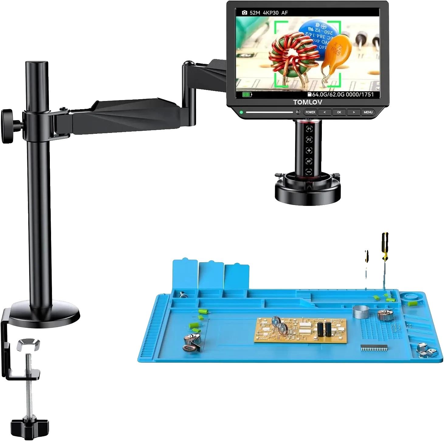 Digitalmikroskop, 4K-Auflösung, 2000-fache Vergrößerung, 8-Zoll-Display, HDMI-Ausgang, Autofokus-Funktion