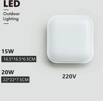 Inspire Curations AquaShield Waterproof LED Wall Lamp 15W 20W Outdoor Surface Mount Light rounded Sq. 20w Natural Light