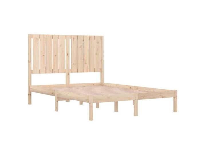 furnicato Bettgestell Massivholz Holzbett 160x200 cm in Naturfarbe mit Kopfteil 205,5x165,5x (1-tlg), Schlafmöbel mit Rahmenkonstruktion und unbehandelter Oberfläche