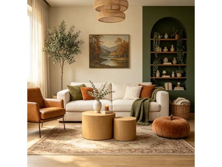 NJLyuhome Ash Wood Nested Coffee Table Set, Large and small, Saves Space