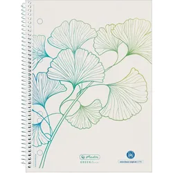 herlitz Spiralblock A5 Greenline 70 Blatt kariert gelocht Ginkgo