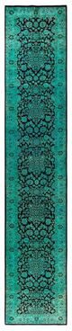 Overton "Contemporary Overdyed Wool Hand Knotted Runner - 2' 6"" x 13' 9"""