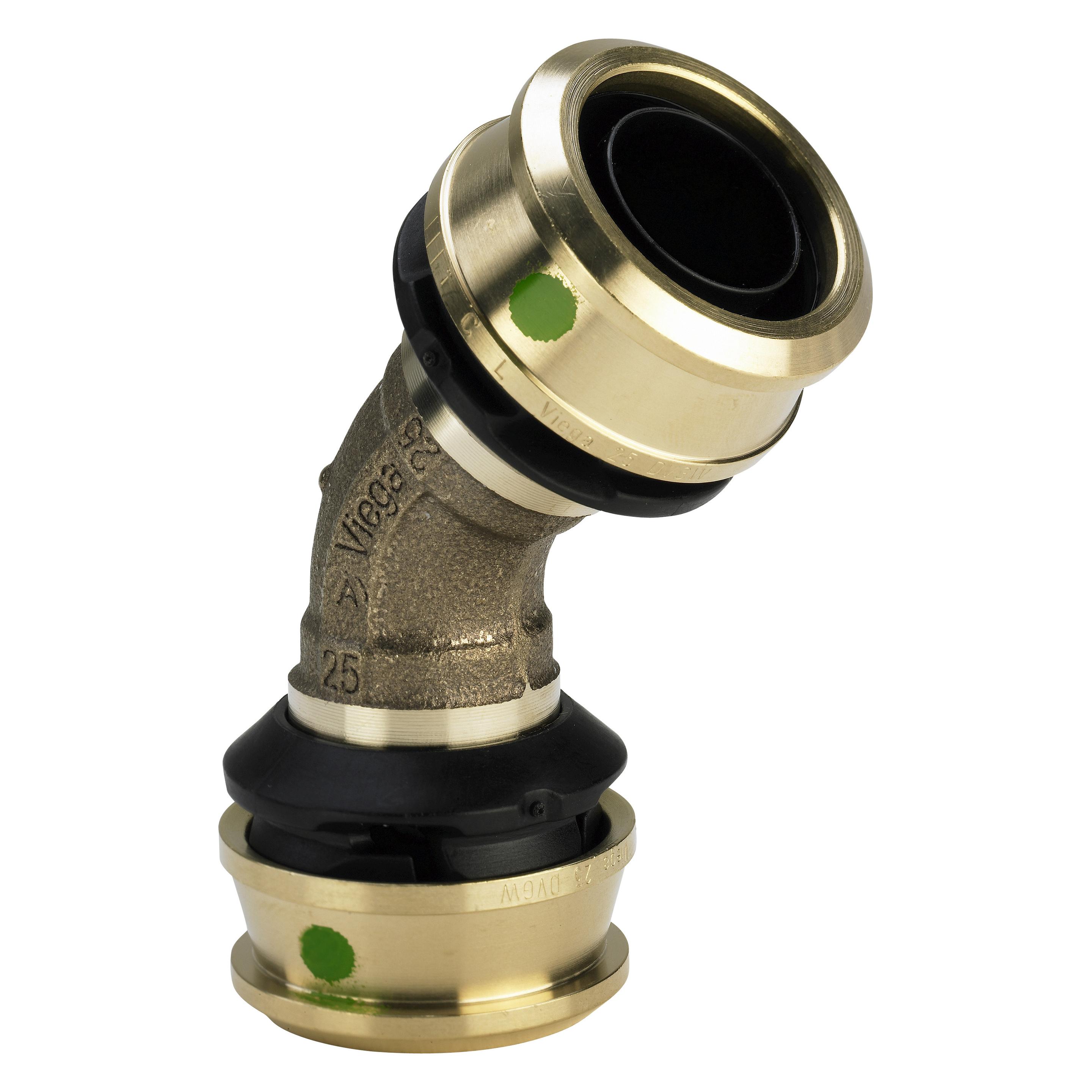 Viega Raxofix Biegung 45° 25 Rotguss / blank (Winkelverbindung) (647070)