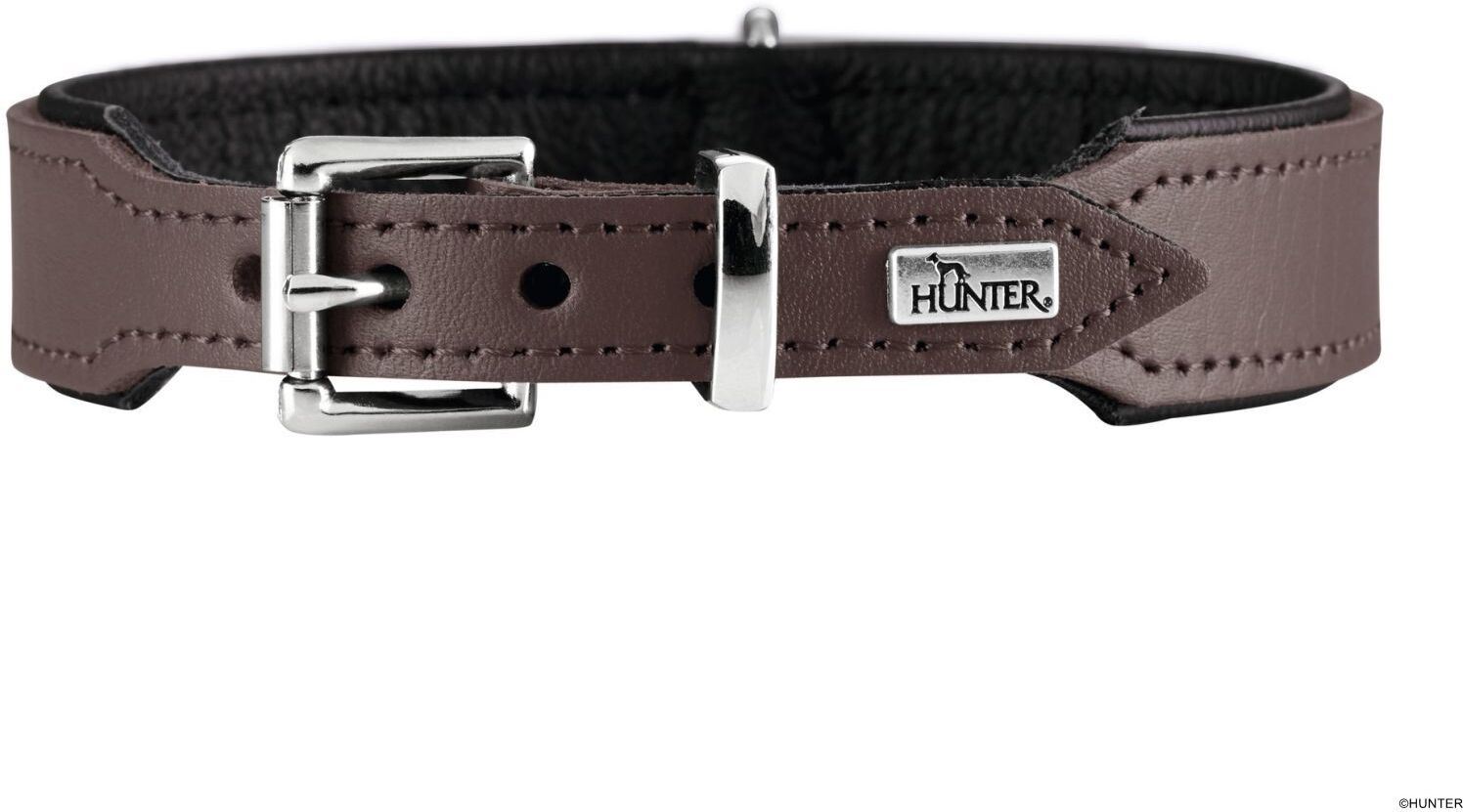 DOG SPORT HUNTER Halsband Basic S-M (42), braun/schwarz