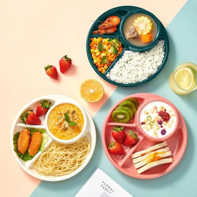 Uplift Picks Round Divided Dinner Plate Reusable Salad Plate With Fork And Spoon white