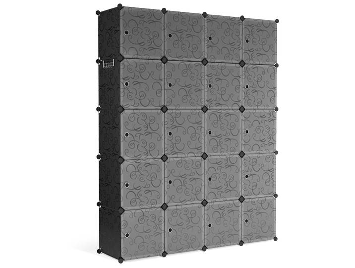 Kleiderschrank Steckregal schwarz / weiss 20 Boxen