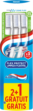 Aquafresh Escova de Dentes Limpeza Flexível Média 2 + 1 un