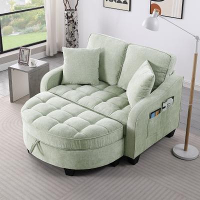 GDFStudio Virel Corduroy Sculpt Sofa Recliner with Storage Footrest and Plush Comfort Design