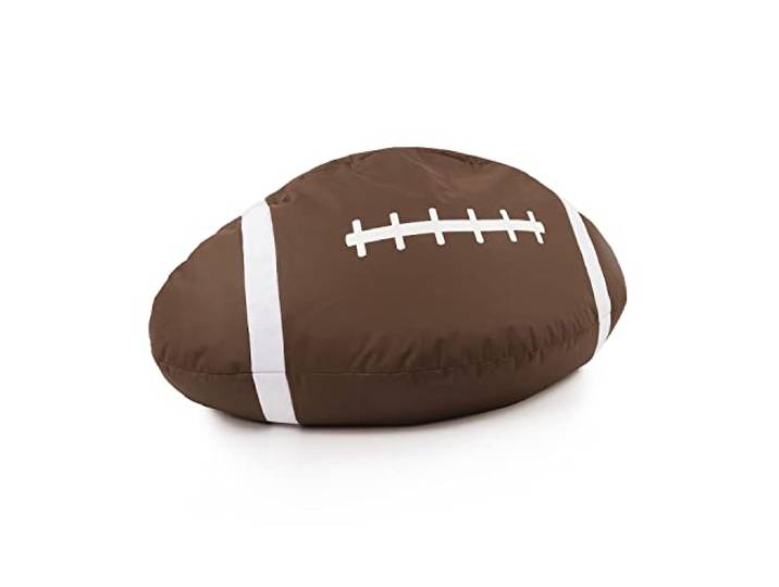 Lumaland Football-Sitzsack (80 x 160 cm): Der Touch Down fürs Sitzgefühl So geht stilechtes Mitfiebern sowohl Indoor & Outdoor I Mit über 2,5 Mio anpassungsfähigen EPS-Perlen Waschbarer Bezug
