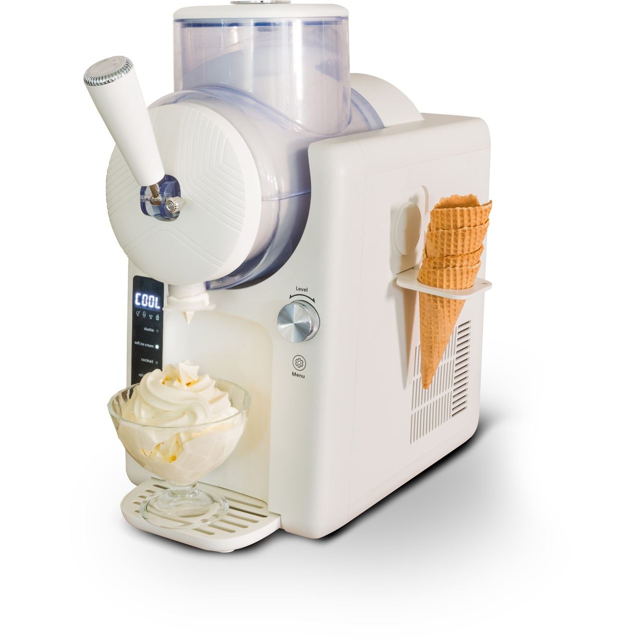 Unold 2-in-1 Slush- & Softeismaschine SOFIE (weiß, für 1.500ml Slush oder Softeis, 150 Watt Kompressor)