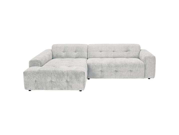 Carryhome Ecksofa, Hellgrau, Kunststoff, Ottomane links, L-Form, 292x189 cm, seitenverkehrt erhältlich, Rücken echt, Wohnzimmer, Sofas & Couches, Wohnlandschaften, Ecksofas