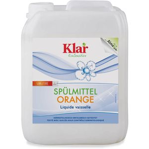 Klar Spülmittel EcoSensitive, Orangenduft, Konzentrat, biologisch abbaubar, extrem ergiebig, Kanister, 5 Liter