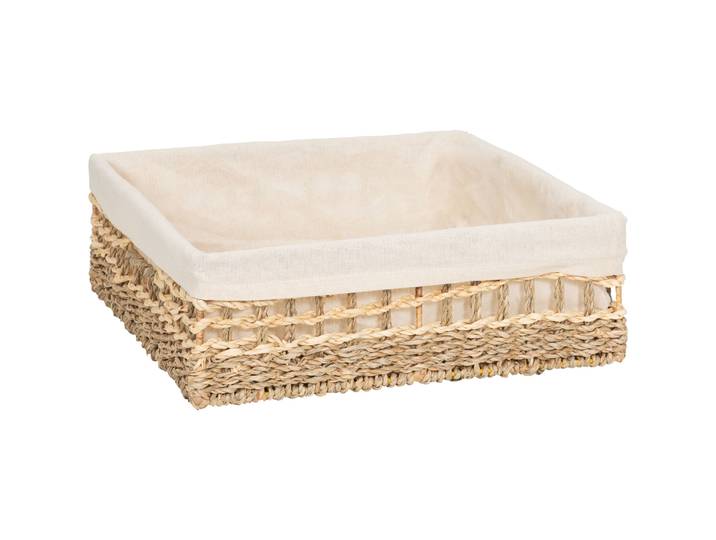 Korb Alina braun H 11 cm - Material: Metall/Seegras/Palmblatt