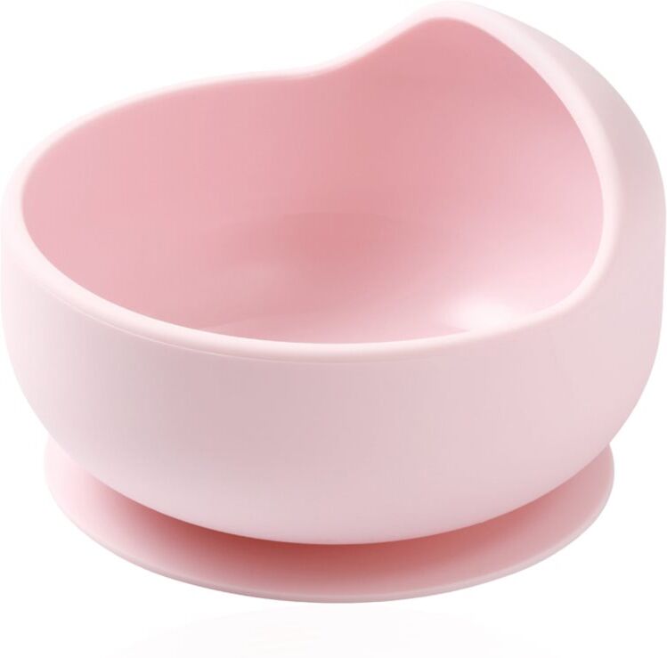 BabyOno Siilicone Plate 6m+ bol en silicone avec ventouse 6 m+ Pink 1 pcs