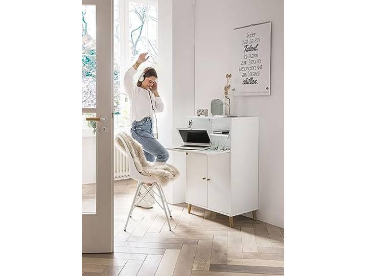 Schildmeyer Secrétaire série Rena 500\, 153502\, Blanc\, 65\,2 x 39 x 101\,7 cm