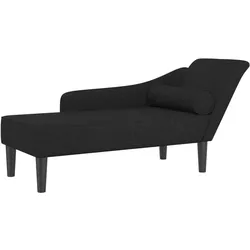 Décoshop26 - Chaiselongue/Lounge/Sofa für den Innenbereich mit schwarzen Stoffkissen DEC026089 DEC026089