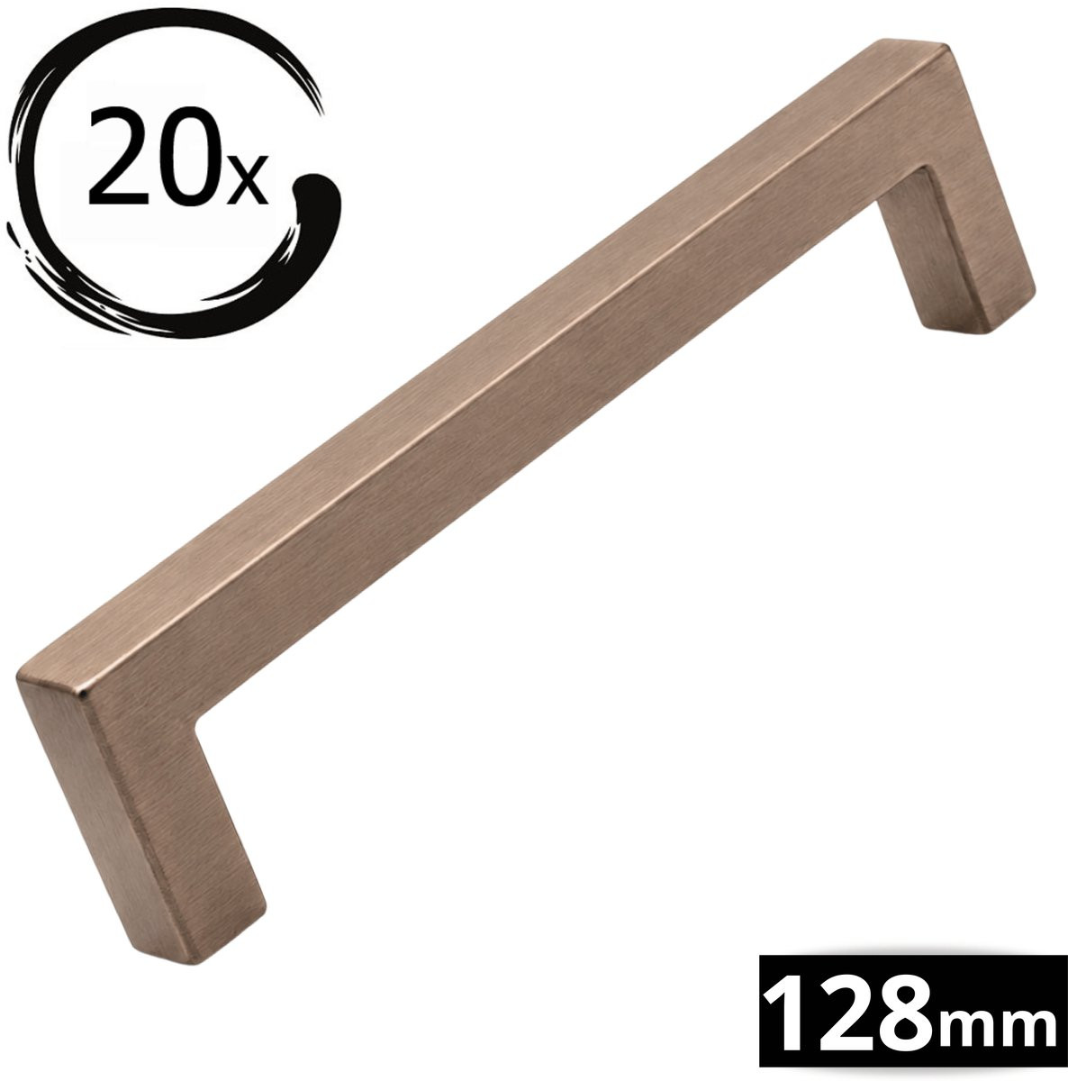 MJM Dallas Handgreep 128mm RVS Rose Brons 20 stuks