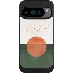 Nivocase Hülle für Google Pixel 9 Pro Handyhülle NIVOcore Case Schwarz Sonnenschein Sonnenuntergang Vogel (Google Pixel 9 Pro), Smartphone Hülle, Schwarz