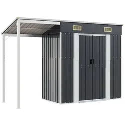vidaXL Gartenhaus mit Schleppdach Anthrazit 277x107x181 cm Stahl