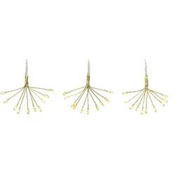 MARELIDA LED Lichterkette  Pusteblume Feuerwerk Blume 5 Blüten Girlande 1m Timer gold