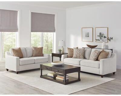 Coaster Christine Upholstered Sloped Arm Sofa Set Beige