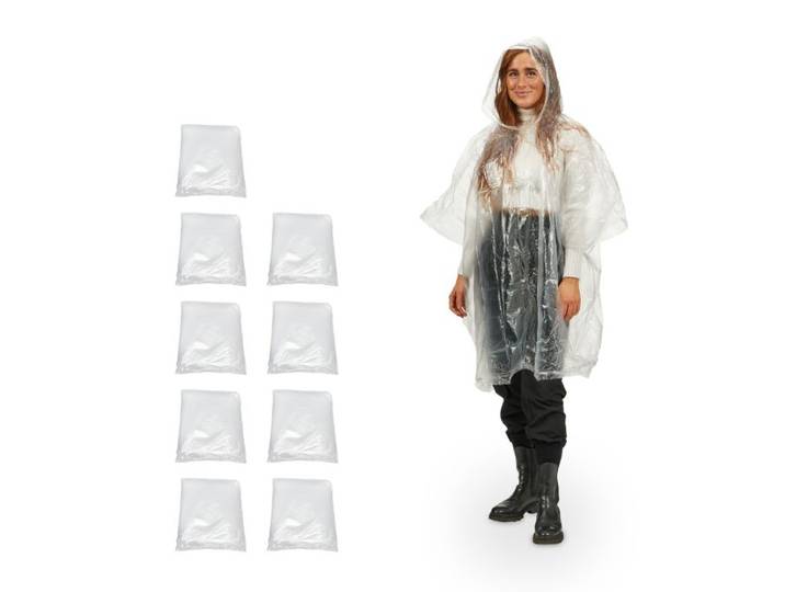 Relaxdays 100x Regenponcho doorzichtig
