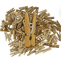 Relaxdays Mini Holzklammern 400er Set Gold