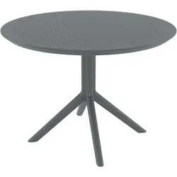 CLP Gartentisch wetterfest stabil Sky, Bistrotisch rund Ø 105 cm Höhe 74 cm, Outdoortisch Polypropylen UV-beständig winterfest