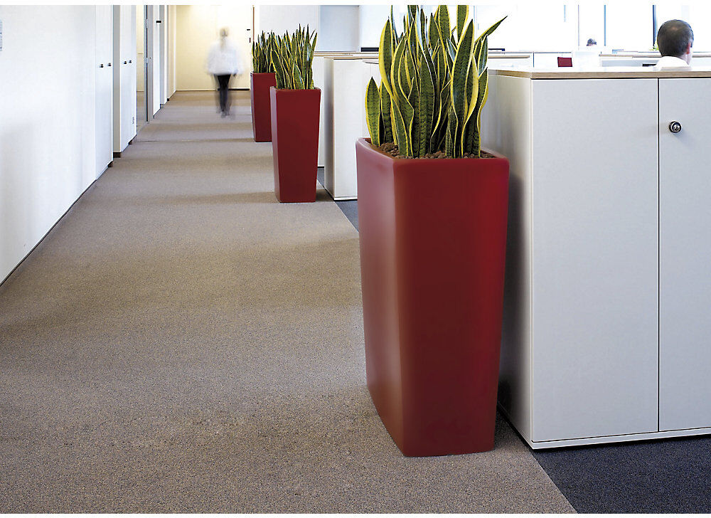 Pflanzbehälter, TREVIA 900K, HxBxT 900 x 900 x 390 mm, rubinrot DEGARDO