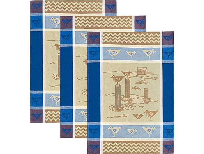 Kracht Geschirrtuch 3er-Pack Halbleinen Möven Größe 50x70 cm