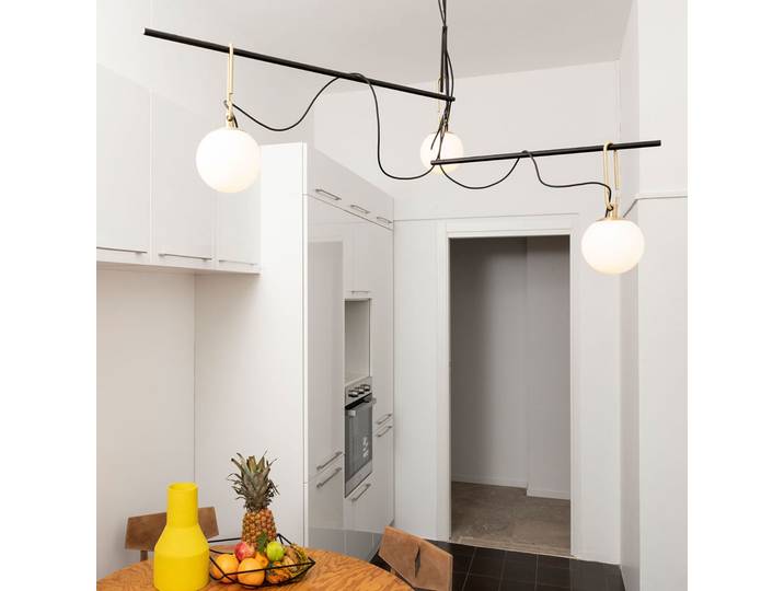 Nh S3 14 Pendelleuchte Black/Brass - Artemide - Artemide - Wohnzimmer - Design - Metall - Kugel