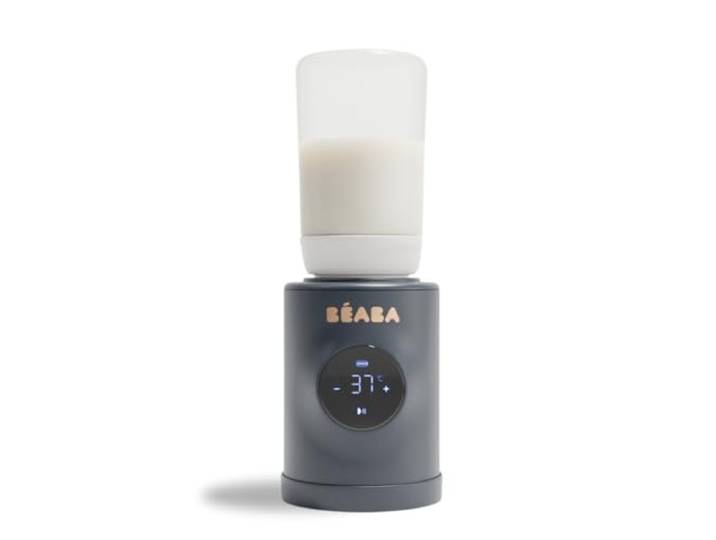 BÉABA, Milk Nomad, Ultra-schneller, batteriebetriebener mobiler Flaschenwärmer, Erwärmt in -3 Min, Einstellbare Temperatur, Patentierter Antigrummel-Mixer, USB-C, Kompakt & Kompatibel mit Babyflaschen