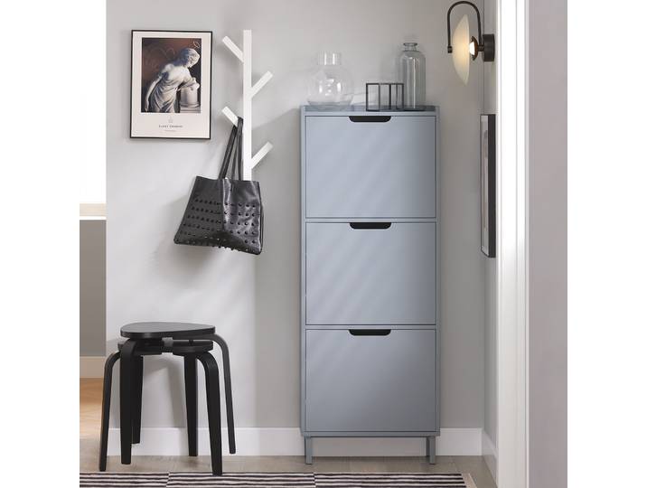 SoBuy FSR151-H armoire à chaussures à 3 rabats étagère à chaussures étroite avec 6 surfaces d'étagère commode à chaussures étagère à chaussures