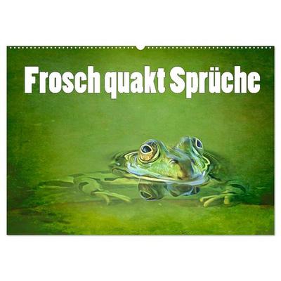 Frosch quakt Sprüche (Wandkalender 2026 DIN A2 quer), CALVENDO Monatskalender