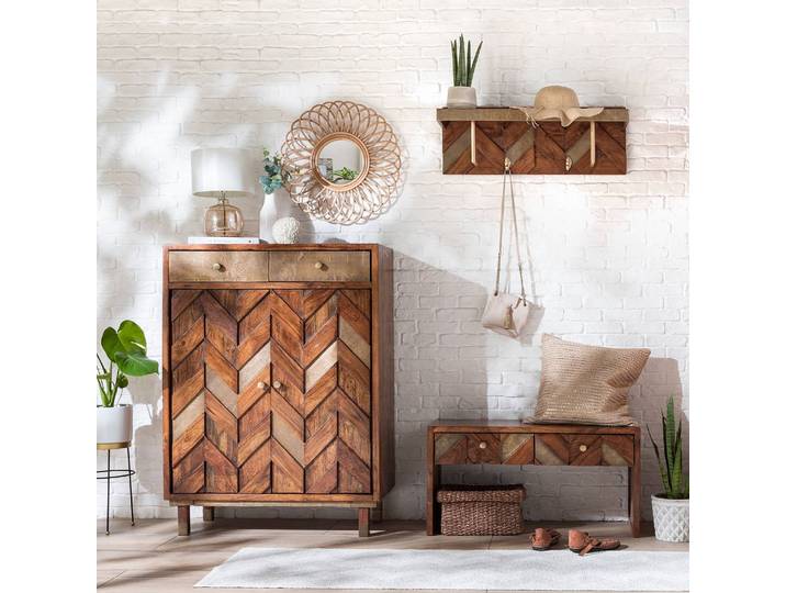 Garderobenset I 3-teilig 180 x 170 x 40cm Braun