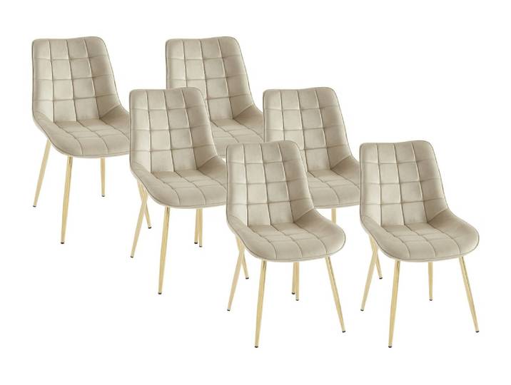 Lot de 6 chaises velours beige