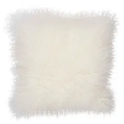 WARM & COMFY Kissen Tibetschaffell 40 x cm Mischgewebe Weiß