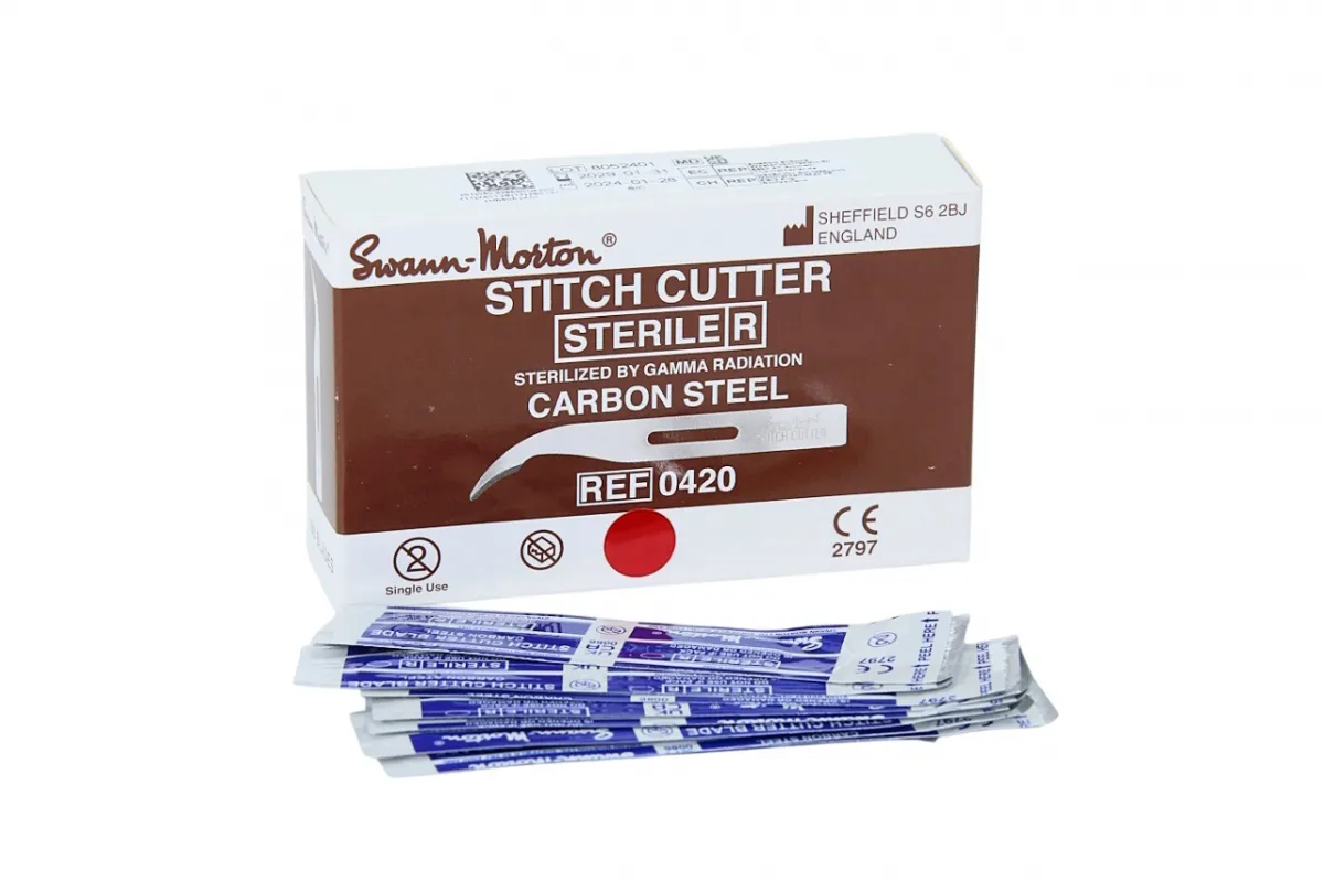 Swann-Morton Limited Fadenziehmesser Stitch Cutter, kurze Form, 6,5 cm lang, Swan Morton (100 Stück) 0420
