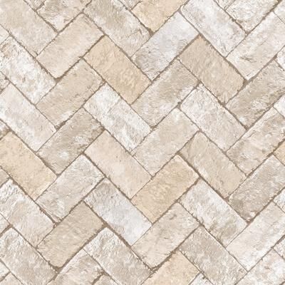 Galerie Wallcoverings Just Kitchens Herringbone Brick Design Vinyl on Non-woven Matte Wallpaper Roll