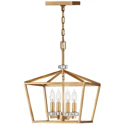 Pendelleuchte Hängelampe Deckenlampe Esszimmerleuchte Messing Kristalle B 33 cm