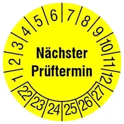 PROTEC Prüfplak. Nächster Prüftermin PPPPNPG 108 Stck gelb, 30mm